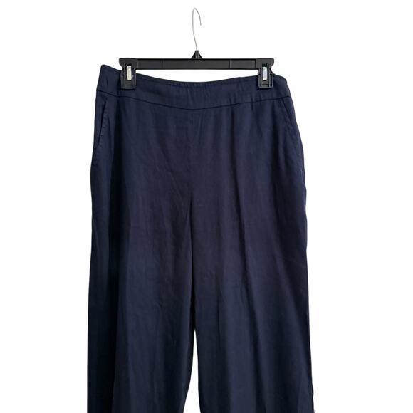 Chico's Navy Wide Leg Linen Pants Pull On Plus 1.5R (10)  NWT Stretch - Picture 4 of 9